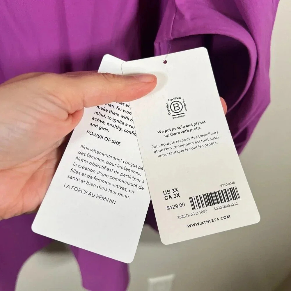 Athleta Oversized Poplin Top Button Up Size 3X Jazzy Purple Work Travel Office - Picture 5 of 13